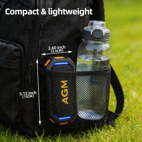 AGM MagROCK Magnetic Bluetooth Speaker, IP67 Waterproof & Floatable, Strong Magnet Mount for Fridge & Toolbox, Drop-Proof Rugged Portable with RGB Lights, TWS Stereo, for Shower, Garage, Outdoor in Kuwait