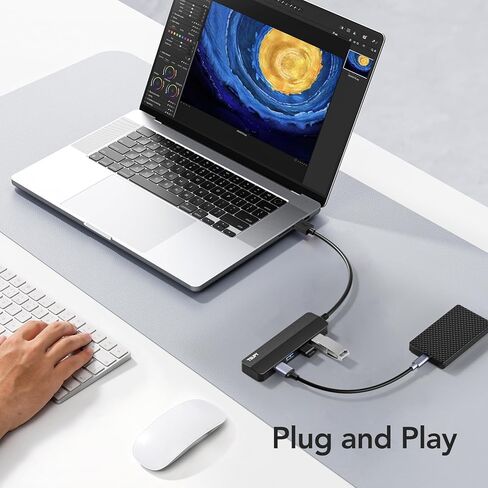موزع USB 3.0، TSUPY 4 منافذ USB موزع USB 3.0 موسع متعدد المنافذ فائق النحافة لأجهزة الكمبيوتر المحمول، سطح المكتب، الكمبيوتر الشخصي، محرك فلاش، محرك الأقراص الصلبة، الكاميرا، لوحة المفاتيح، الماوس in Saudi Arabia