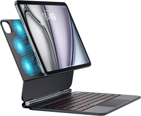 Magic Keyboard Case for iPad Air 11-inch(M4/M3/M2,2026/2025/2024),iPad Pro 11-inch(4th/3rd/2nd/1st Gen)&iPad Air 10.9-inch(5th/4th Gen),Multi-Touch Trackpad, 6-Row Keys 7 Color Backlit Keyboard,Black in Kuwait