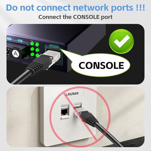 DB9 to RJ45 Console Cable,1FT RJ45 to RS232, 9-Pin Serial Adapter Cat5 Ethernet LAN Console, Compatible with Cisco Routers Switches Firewalls CAB-Console in Kuwait