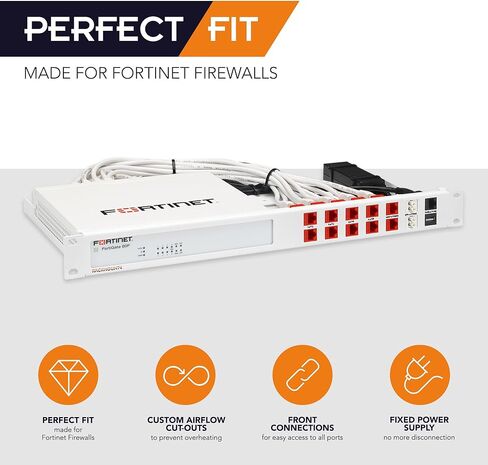 طقم حامل حامل IT لـ Fortinet FortiGate 80F / 81F / 80F-Bypass - 1U 19 بوصة - منافذ أمامية (RM-FR-T15) in Kuwait