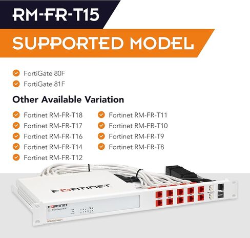 طقم حامل حامل IT لـ Fortinet FortiGate 80F / 81F / 80F-Bypass - 1U 19 بوصة - منافذ أمامية (RM-FR-T15) in Kuwait