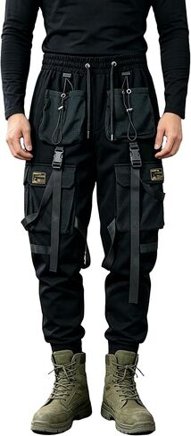 MOKEWEN Men's Jogger Cargo Techwear Streetwear Ankle Casual Harem Pants with Pocket in Kuwait