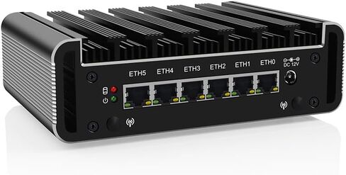 Firewall Industrial Mini PC Inṭel Core 3865U(15W) 6X 2.5 GbE i211AT LAN, AES-NI, 4GB DDR4 128GB MSATA Router Network Security 4XUSB3.0/VGA/HD/Wi-Fi in Kuwait