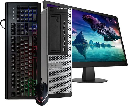 Dell Optiplex 7010 Small Desktop Computer (SFF) | Quad Core Intel i7 (3.40GHz) | 16GB DDR3 RAM | 1TB SSD Solid State | Windows 11 Pro | 22in Monitor | RGB Mouse + Keyboard (Renewed) in Kuwait