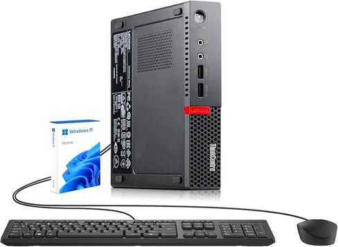 Lenovo ThinkCentre M910q Tiny Business Mini Desktop Computer, Intel Core i5-6500T, 8GB RAM, 256GB SSD, Space-Saving PC, Windows 11 Home, Keyboard & Mouse (Renewed) in Kuwait