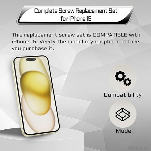 for iPhone 15 Complete Full Screw Set Replacement with Repair Pentalobe Bottom Screws Inner Part with 4 Screwdrivers for A3090 A2846 A3089 A3092 in Kuwait