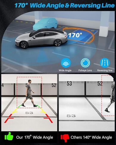 Wireless Backup Camera AHD 1080P License Plate Camera for iPhone iPad Android Smart Phones Clear Night Vision IP68 Waterproof Rear/Front View Reverse Camera for Sedans SUV MPV Van Pickup in Kuwait