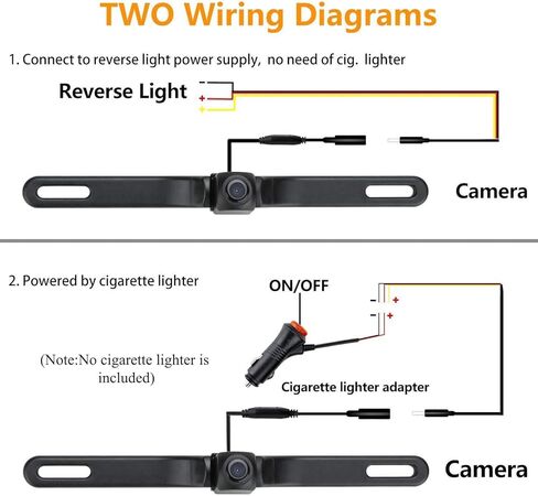 Wireless Backup Camera AHD 1080P License Plate Camera for iPhone iPad Android Smart Phones Clear Night Vision IP68 Waterproof Rear/Front View Reverse Camera for Sedans SUV MPV Van Pickup in Kuwait