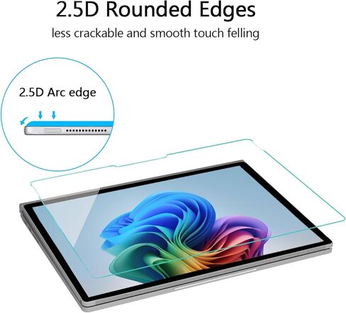 واقي شاشة Adeway Surface Pro 11/9/8/X أزرق يحجب الضوء، زجاج مقسى مضاد للضوء الأزرق، وضوح عالي الدقة، مقاوم للخدش، سهل التركيب، حماية للعين (عبوتان) in Kuwait