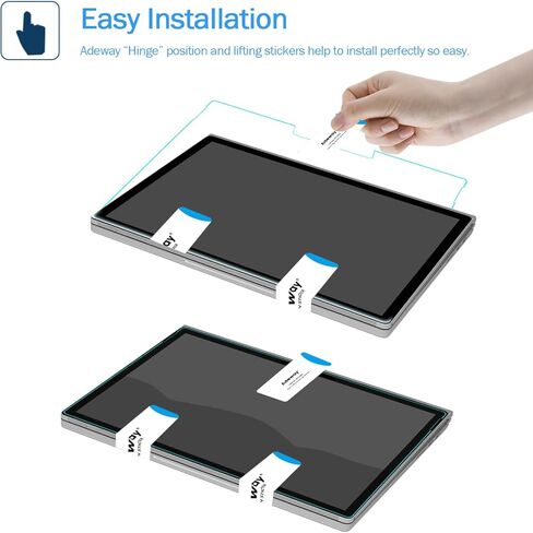 واقي شاشة Adeway Surface Pro 11/9/8/X أزرق يحجب الضوء، زجاج مقسى مضاد للضوء الأزرق، وضوح عالي الدقة، مقاوم للخدش، سهل التركيب، حماية للعين (عبوتان) in Kuwait