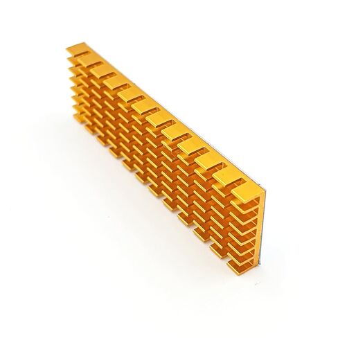 2Pcs Anodized Aluminum Heat Sink with Blue Pre-Applied Thermal Adhesive Tape, 70×22×6mm Slim Cooling Radiator Fin for Electronic Chip Motherboard Router Set-Top Box Thermoelectric Peltier, Gold in Kuwait