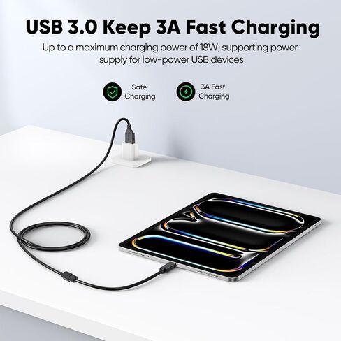 كابل تمديد USB 3 أقدام 2 حزمة، سلك موسع USB 3.0 لنقل البيانات بسرعة 5 جيجابت في الثانية وشحن سريع 18 وات، كابلات من النوع A ذكر إلى أنثى متوافقة مع الماوس ولوحة المفاتيح ومحركات الأقراص الصلبة والكمبيوتر المحمول والشاشة والمحور والكاميرا in Kuwait
