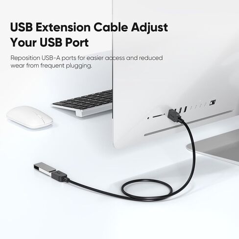 كابل تمديد USB 3 أقدام 2 حزمة، سلك موسع USB 3.0 لنقل البيانات بسرعة 5 جيجابت في الثانية وشحن سريع 18 وات، كابلات من النوع A ذكر إلى أنثى متوافقة مع الماوس ولوحة المفاتيح ومحركات الأقراص الصلبة والكمبيوتر المحمول والشاشة والمحور والكاميرا in Kuwait