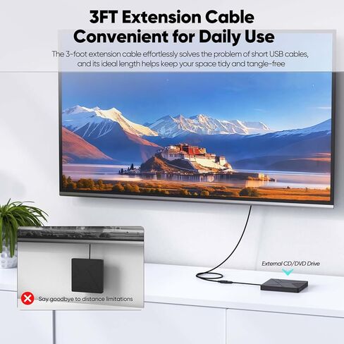 كابل تمديد USB 3 أقدام 2 حزمة، سلك موسع USB 3.0 لنقل البيانات بسرعة 5 جيجابت في الثانية وشحن سريع 18 وات، كابلات من النوع A ذكر إلى أنثى متوافقة مع الماوس ولوحة المفاتيح ومحركات الأقراص الصلبة والكمبيوتر المحمول والشاشة والمحور والكاميرا in Kuwait