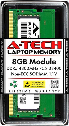 A-Tech 8GB RAM Replacement for Kingston KVR48S40BS6-8 | DDR5 4800 MHz PC5-38400 1.1V SODIMM 262-Pin Non-ECC Memory Module in Kuwait