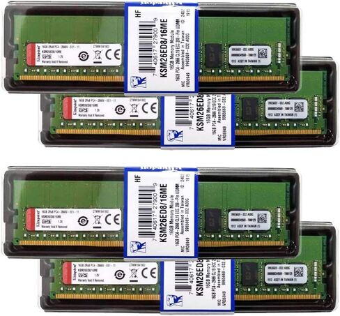Kingston Memory Bundle with 64GB (4 x 16GB) DDR4 PC4-21300 2666MHz Memory DIMMs Compatible with Dell PowerEdge T340, R240, R340 Servers in Kuwait