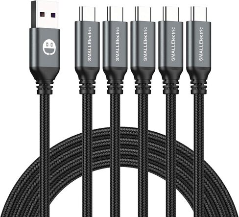 كابل USB صغير من النوع C 5 قطع سلك شحن سريع 10 أقدام + 3 قطع كابل لايتنينج لشاحن iPhone 3 أقدام in Kuwait
