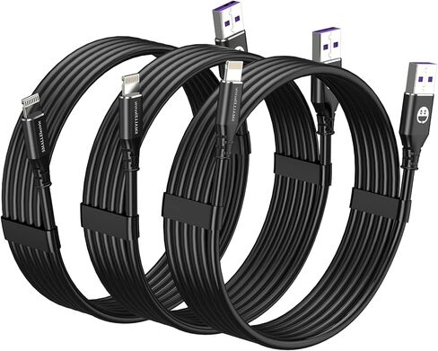 كابل USB صغير من النوع C 5 قطع سلك شحن سريع 10 أقدام + 3 قطع كابل لايتنينج لشاحن iPhone 3 أقدام in Kuwait