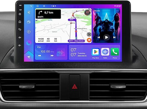 راديو ستيريو للسيارة ASURE 4+64 جيجابايت Android 15 لسيارة Mazda 3 2014-2018 الراقية، وحدة ملاحة GPS للسيارة مقاس 9 بوصة مع Carplay Android Auto، شاشة لمس عالية الدقة 1280x800، بلوتوث 5.4، واي فاي 6، كاميرا احتياطية in Kuwait
