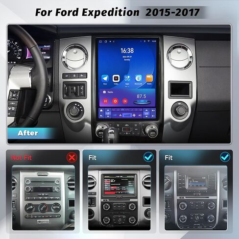 12.1" 4+64G Radio Upgrade for Ford Expedition 2015 2016 2017,8 Core Android 13 Expedition T-Style Vertical Screen Head Unit with CarPlay Android Auto GPS BT 48EQ DSP AM FM 1080P Backup Camera in Kuwait