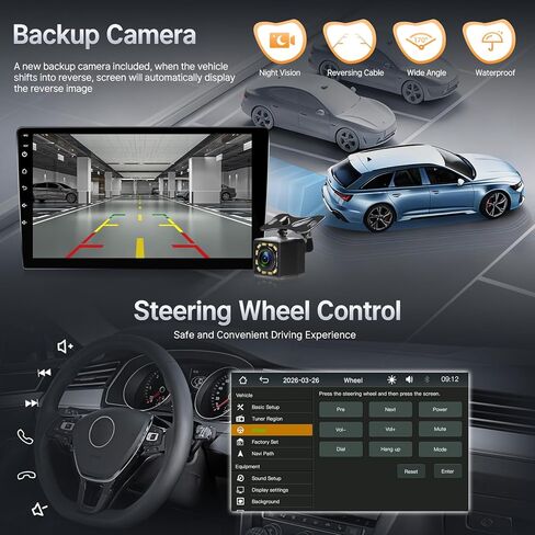 Leadfan Linux Car Stereo for Toyota Corolla 2003 2004 2005 2006 2007 Wireless CarPlay Android Auto، تمهيد سريع 9 بوصة شاشة تعمل باللمس كورولا راديو بلوتوث FM مرآة رابط التحكم الصوتي SWC + كاميرا احتياطية in Kuwait