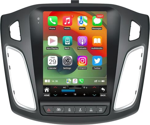 راديو سيارة 64G لسيارة Ford Focus 2012-2018: ترقية 5GWiFi شاشة تعمل باللمس ستيريو لاسلكي Carplay وAndroid Auto Bluetooth 5.0 GPS SWC Mirror Link كاميرا احتياطية in Kuwait