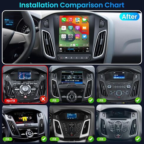 راديو سيارة 64G لسيارة Ford Focus 2012-2018: ترقية 5GWiFi شاشة تعمل باللمس ستيريو لاسلكي Carplay وAndroid Auto Bluetooth 5.0 GPS SWC Mirror Link كاميرا احتياطية in Kuwait
