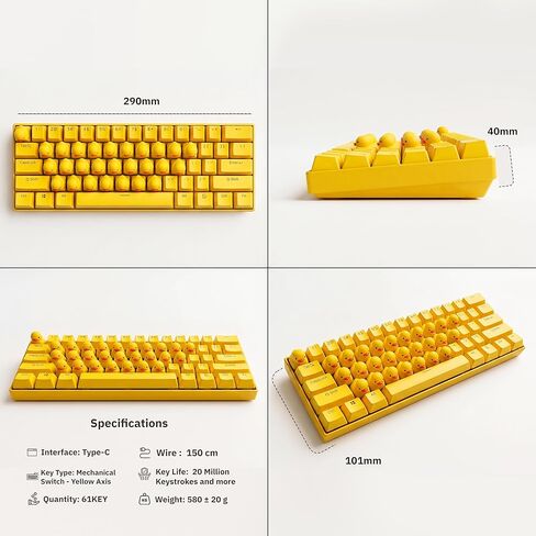 Duck Mechanical Keyboard with RGB Backlit Lighting - Wired USB-C Cute Duck Theme Keyboard with Quack Sound & Volume Control in Kuwait