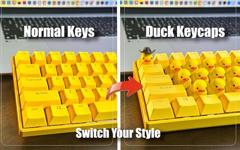 Duck Mechanical Keyboard with RGB Backlit Lighting - Wired USB-C Cute Duck Theme Keyboard with Quack Sound & Volume Control in Kuwait