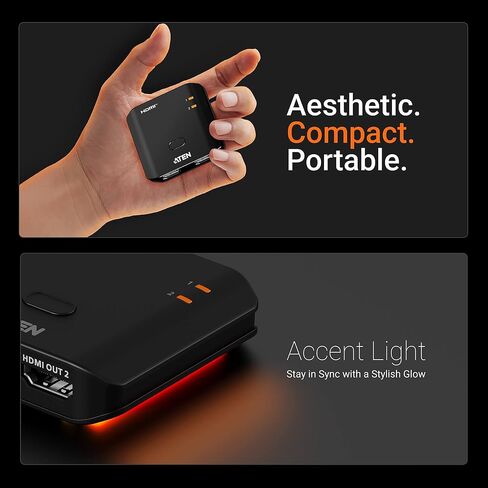 ATEN Essentials VS4812 2-Port True 4K HDMI Splitter, 1 Source to 2 Displays, 4096x2160, HDR10+, Deep Color, HDCP1.4, HDCP2.2, DTS-HD, Dolby TrueHD, One Touch Screen Off in Kuwait