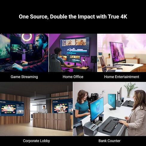 ATEN Essentials VS4812 2-Port True 4K HDMI Splitter, 1 Source to 2 Displays, 4096x2160, HDR10+, Deep Color, HDCP1.4, HDCP2.2, DTS-HD, Dolby TrueHD, One Touch Screen Off in Kuwait
