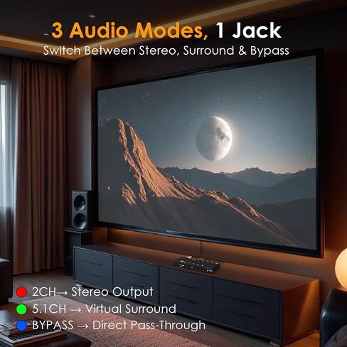محول HDMI 4x1 8K مع مستخرج الصوت، محول HDMI 2.1 8K@60 هرتز مع جهاز تحكم عن بعد، مخرج صوت بصري/RCA/3.5 مم، يدعم HDR10، Dolby Vision، HDCP 2.3، متوافق مع PS5/Xbox/Apple TV/Soundbar in Kuwait