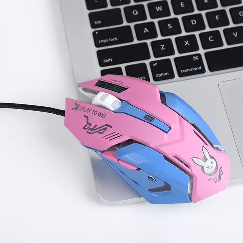 ماوس ألعاب، فأرة ألعاب بصرية بإضاءة خلفية سلكية USB مريحة مع 2400 نقطة في البوصة و6 أزرار 4 تصوير لأجهزة الكمبيوتر الشخصية والكمبيوتر المحمول وأجهزة Mac in Kuwait