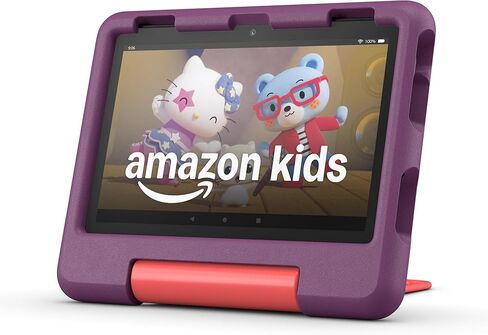 Amazon Fire HD 8 Kids Tablet Sleeve Bundle — Bundle includes Amazon Fire HD 8 Kids table (32GB, Purple) & Pink Carrying Case in Kuwait