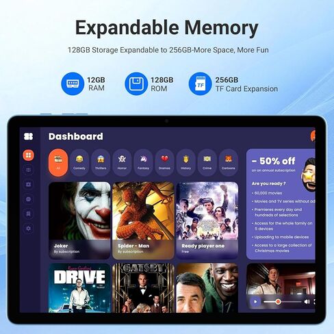 تابلت DigiLand مقاس 11 بوصة يعمل بنظام Android 14 للعمل والإنتاجية، شاشة كبيرة مع شاشة مقسمة، أداء سلس، واي فاي، كاميرا مزدوجة، مثالي للمكتب والدراسة (رمادي) in Kuwait