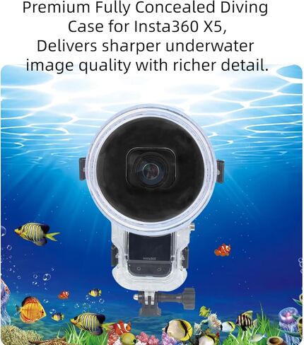 حافظة غوص ممتازة غير مرئية بالكامل بزاوية 360 درجة لجهاز Insta360 X5، مقاومة للماء حتى عمق 50 مترًا in Kuwait
