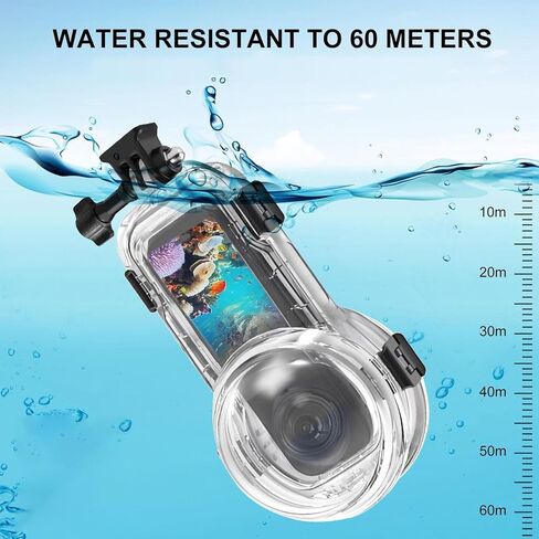 Yunseity Diving Case, 360 Degree Camera Underwater Protective Shell with Bracket for X5 Action Camera, 60M Water Proof with Anti Reflective Coating in Kuwait