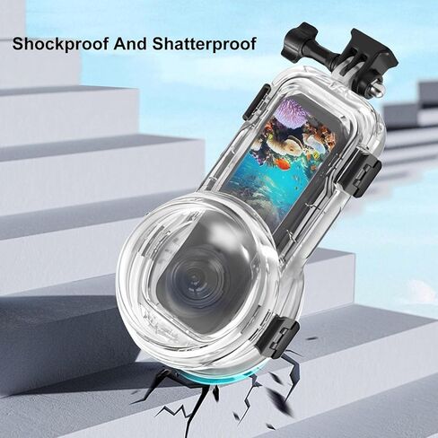 Yunseity Diving Case, 360 Degree Camera Underwater Protective Shell with Bracket for X5 Action Camera, 60M Water Proof with Anti Reflective Coating in Kuwait
