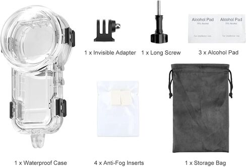 Yunseity Diving Case, 360 Degree Camera Underwater Protective Shell with Bracket for X5 Action Camera, 60M Water Proof with Anti Reflective Coating in Kuwait