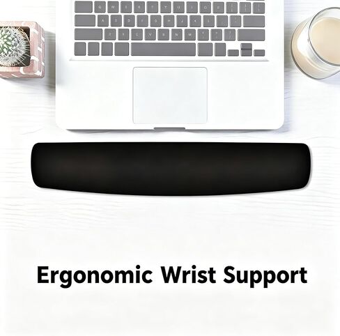 Silicone Keyboard Wrist Rest – Non-Slip Ergonomic Wrist Support Pad for Typing, Durable Gel Wrist Rest for Desk, Easy Clean, Comfortable for Office, Home & Gaming, Black 15.7" in Kuwait