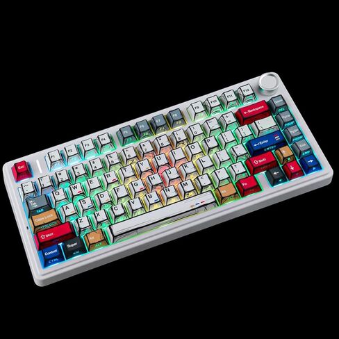 JOMKIZ PBT Keycaps - أغطية مفاتيح هزلية مطبوعة جانبية، تتألق من خلال طلقة مزدوجة 126 مفتاحًا أغطية مفاتيح بإضاءة خلفية لملف الكرز لمفاتيح Cherry Gateron MX المغناطيسية 60 65 75 100 بالمائة لوحة مفاتيح ميكانيكية in Kuwait