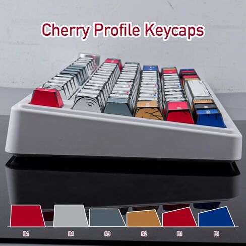 JOMKIZ PBT Keycaps - أغطية مفاتيح هزلية مطبوعة جانبية، تتألق من خلال طلقة مزدوجة 126 مفتاحًا أغطية مفاتيح بإضاءة خلفية لملف الكرز لمفاتيح Cherry Gateron MX المغناطيسية 60 65 75 100 بالمائة لوحة مفاتيح ميكانيكية in Kuwait