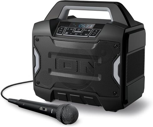 ION Sport Boom - مكبر صوت بلوتوث خارجي محمول بقدرة 60 وات مع ميكروفون، IPX5 مقاوم للماء، بطارية تدوم 15 ساعة، راديو FM، منفذ USB، تطبيق (متجدد) in Kuwait