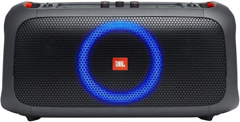 مكبر صوت JBL PartyBox On-The-Go قوي ومحمول بلوتوث للحفلات مع عرض ضوئي ديناميكي بما في ذلك غطاء الغبار الواقي من Winguard in Kuwait