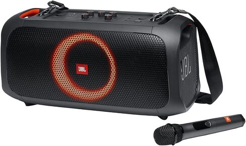 مكبر صوت JBL PartyBox On-The-Go قوي ومحمول بلوتوث للحفلات مع عرض ضوئي ديناميكي بما في ذلك غطاء الغبار الواقي من Winguard in Kuwait