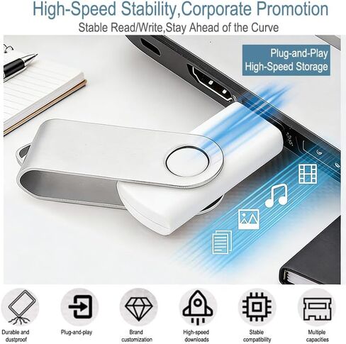 محركات أقراص فلاش USB سعة 16 جيجابايت محركات أقراص USB 3.0 محركات أقراص فلاش محركات أقراص USB كبيرة الحجم حزمة محرك أقراص الإبهام عصا الذاكرة (أبيض 1 قطعة) in Kuwait