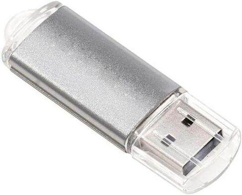 128GB USB Flash Drive with Type C Adapter and Lanyard, USB 2.0 High Speed Metal Pen Drive, Storage Memory Stick for Phone/Pad/PC/Laptop - (Silver 128GB) in Kuwait