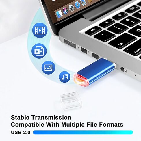 128GB USB Flash Drive with Type C Adapter and Lanyard, USB 2.0 High Speed Metal Pen Drive, Storage Memory Stick for Phone/Pad/PC/Laptop - (Silver 128GB) in Kuwait