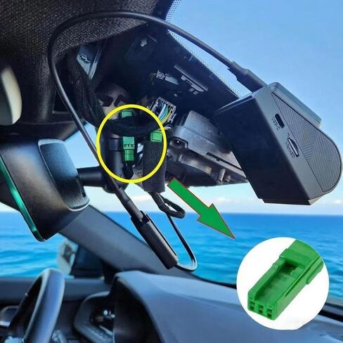 كابل محول الطاقة، موصل كاميرا داش مخصص 3 دبابيس لملحقات فولفو XC60 XC90 S60 V60 XC40 C40، تصميم سلك مخفي (الطراز A) in Kuwait
